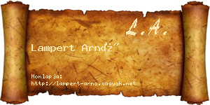 Lampert Arnó névjegykártya